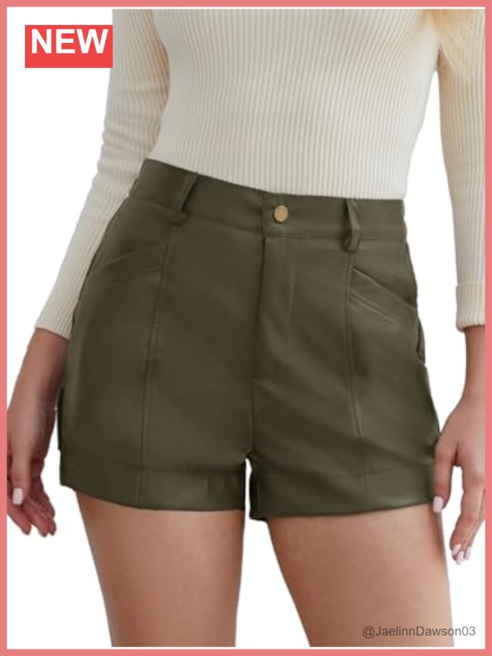 Faux Leather High Waisted Stretchy Dressy Shorts Pull On